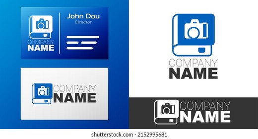 Logotype Photo album gallery icon isolated on white background. Logo design template element. Vector