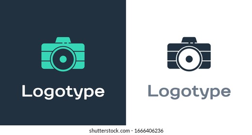 Logotype Photo camera icon isolated on white background. Foto camera icon. Logo design template element. Vector Illustration