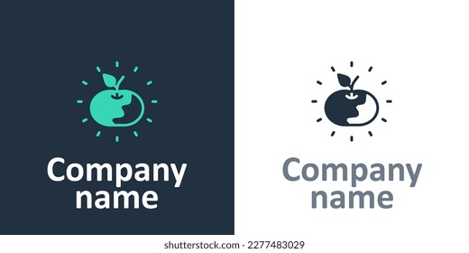 Logotype Poison apple icon isolated on white background. Poisoned witch apple. Logo design template element. Vector