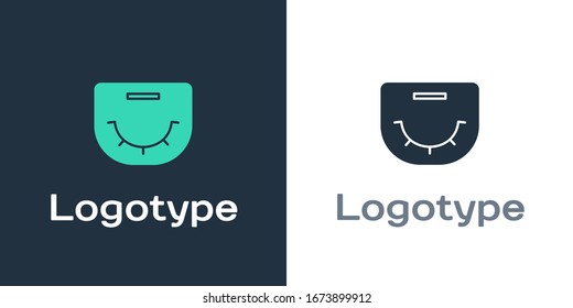 Logotype Poker table icon isolated on white background. Logo design template element. Vector Illustration
