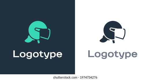 Logotype Police helmet icon isolated on white background. Military helmet. Logo design template element. Vector