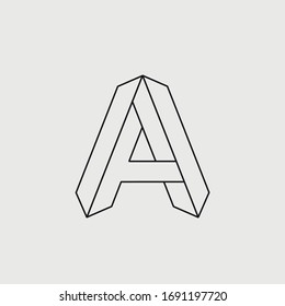 A logotype polygonal. A logo triangle, isolated. Thin lines logo.