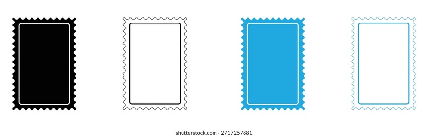 Logotype Postal stamp icon isolated on white background. Colorful stamp templates for design and branding purposes. 