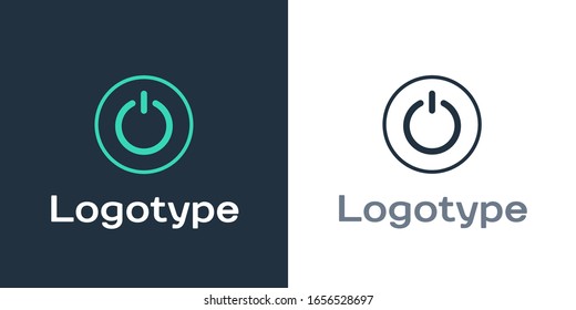 Logotype Power button icon isolated on white background. Start sign. Logo design template element. Vector Illustration