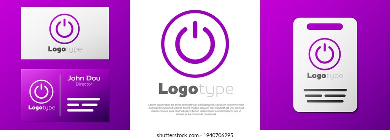 Logotype Power button icon isolated on white background. Start sign. Logo design template element. Vector