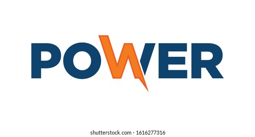 Logotype of Power. Signboard Icon. Vector Logo.