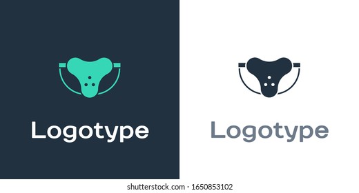 Logotype Protective sport jockstrap icon isolated on white background. Logo design template element. Vector Illustration