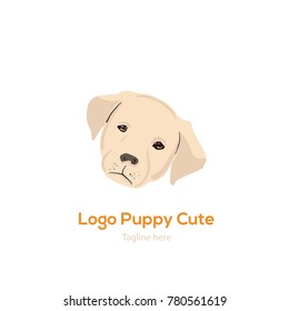 Logotype Puppy cute, logo vector for shop, store, feed, zoo