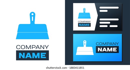 Logotype Putty knife icon isolated on white background. Spatula repair tool. Spackling or paint instruments. Logo design template element. Vector.