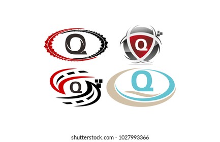 Logotype Q Modern Template Set