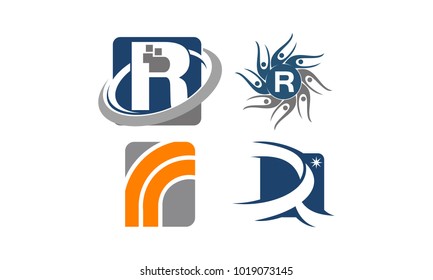 Logotype R Modern Template Set