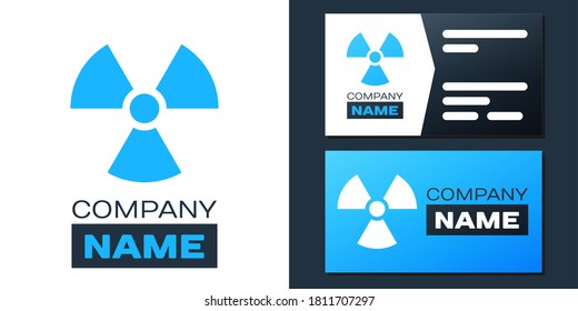 Logotype Radioactive icon isolated on white background. Radioactive toxic symbol. Radiation Hazard sign. Logo design template element. Vector.