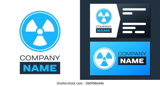Logotype Radioactive Symbol einzeln auf weißem Hintergrund. Radioaktives toxisches Symbol. Strahlengefährdungszeichen. Logo-Design-Element. Vektorgrafik.