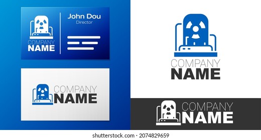 Logotype Radioactive warning lamp icon isolated on white background. Logo design template element. Vector