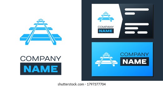 Icono de logotipo Ferrocarril aislado en fondo blanco. Elemento de plantilla de diseño de logotipo. Vector.