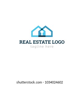 Logotype real estate company, key logo vector for shop, house rent, building, repair, construction