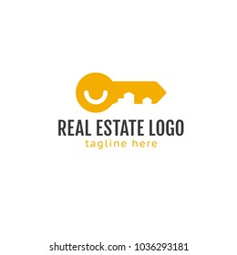 Logotype real estate company, key logo vector for shop, house rent, building, repair, construction