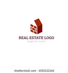 Logotype real estate, logo vector for shop, house rent, building company, repair, construction
