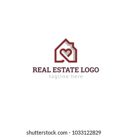 Logotype real estate, logo vector for shop, house rent, building company, repair, construction