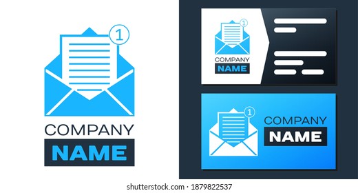 Logotype Received message concept. Envelope icon isolated on white background. New, email incoming message, sms. Mail delivery service. Logo design template element. Vector.