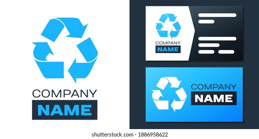 Logotype Recycle symbol icon isolated on white background. Circular arrow icon. Environment recyclable go green. Logo design template element. Vector.