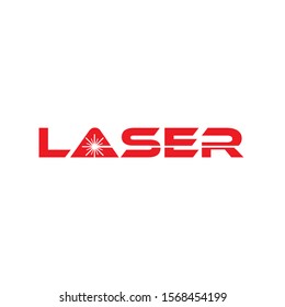 logotype red laser with spark illustration
