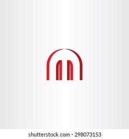 logotype red letter m abstract symbol design label