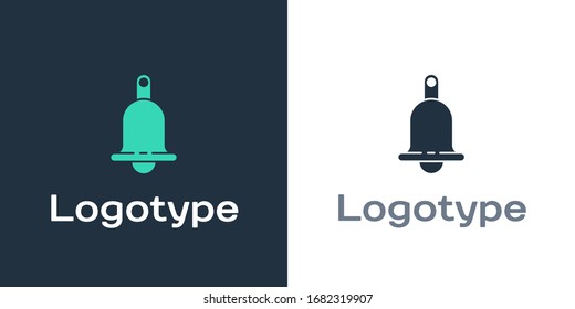 Logotype Ringing bell icon isolated on white background. Alarm symbol, service bell, handbell sign, notification symbol. Logo design template element. Vector Illustration