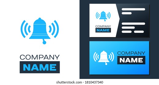 Logotipo Icono de timbre de sonido aislado en fondo blanco. Símbolo de alarma, campana de servicio, señal de timbre, símbolo de notificación. Elemento de plantilla de diseño de logotipo. Vector.