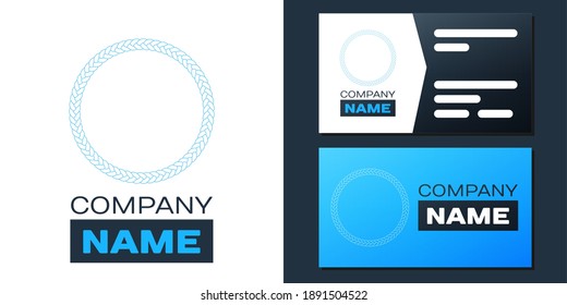 Logotype Rope frame icon isolated on white background. Frames from nautical rope. Round marine rope for decoration. Logo design template element. Vector.