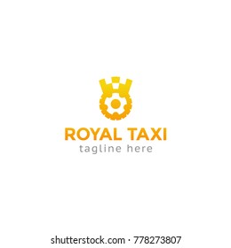 Logotype royal taxi, logo vector for car, wheel, repair