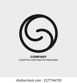 Logotype S For Creative Industry Companies Surf Logo Monochrome Simple Design