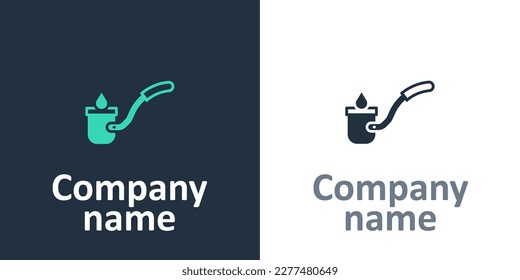 Logotype Sauna ladle icon isolated on white background. Logo design template element. Vector