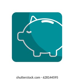 logotype save money inside pig in the home