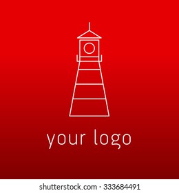 Logotype search idea head hunter lighthouse vector illustration template. Creative symbol for company identity, advertising, poster, banner, web and flyer. 