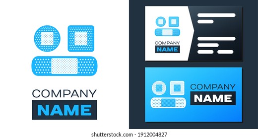 Logotype Set Bandage plaster icon isolated on white background. Medical plaster adhesive bandage, flexible fabric bandage. Logo design template element. Vector.