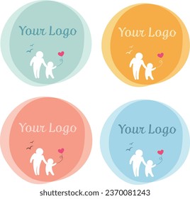 Logotype set of parenthood candy soft colors