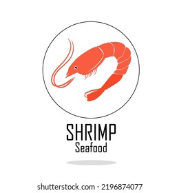 Logotype Shrimp in Circle Illustrations 