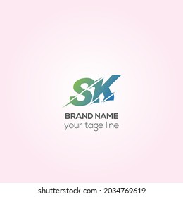Logotipo SK. Logo creativo Diseño SK