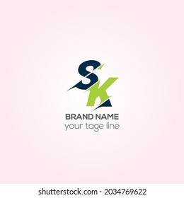 Logotype SK . Kreatives Logo, SK-Design
