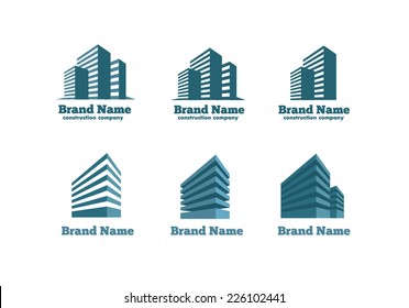 Logotype skyscrapers construction