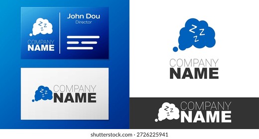 Logotipo Ícone de sonolência isolado no fundo branco. Bolha de conversa de zumbido sonolento. Elemento de modelo de design de logotipo. Vetor