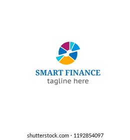 Logotype smart finance. logo vector for diagram, art studio, letter S