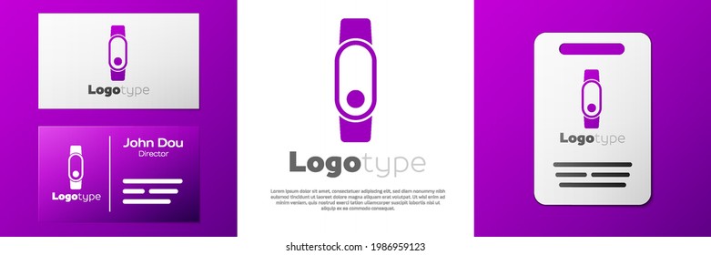 Logotype Smartwatch icon isolated on white background. Logo design template element. Vector