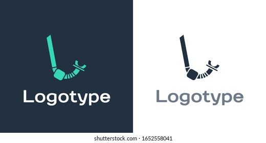 Logotype Snorkel icon isolated on white background. Diving underwater equipment. Logo design template element. Vector Illustration