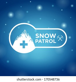 logotype snow patrol on blue background