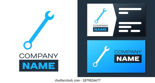 Logotype Spanner icon isolated on white background. Logo design template element. Vector.