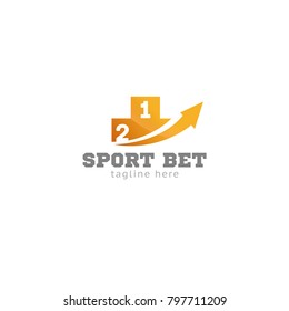 Logotype sport bet, logo vector for game studio 