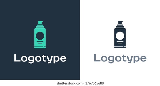 El spray de logotipo puede utilizarse para el pulverizador de pelo, desodorante, icono antiperspirante aislado en el fondo blanco. Elemento de plantilla de diseño de logotipo. Ilustración vectorial