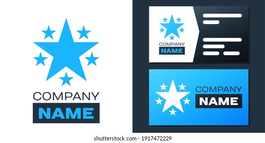Logotype Star icon isolated on white background. Favorite, Best Rating, Award symbol. Logo design template element. Vector.